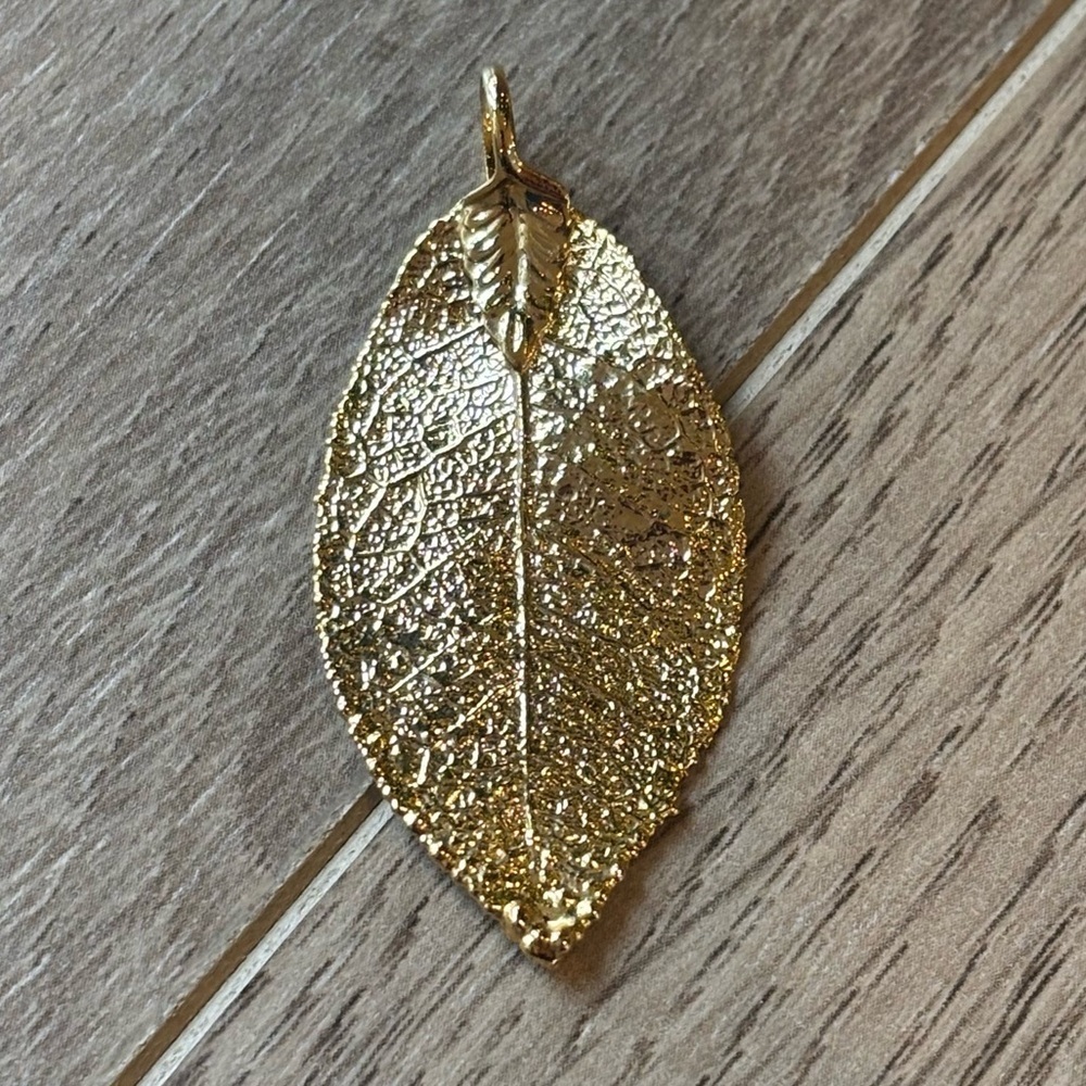 Gold Leaf Pendant for Necklace